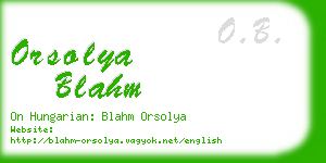 orsolya blahm business card